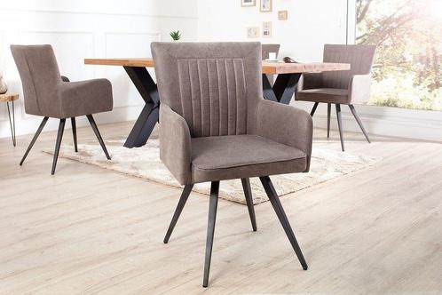 Retro design stoel ROADSTER Retro antiek grijs taupe met, Huis en Inrichting, Stoelen, Ophalen of Verzenden