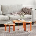 vidaXL Salontafel 3 pcs Wasbruin 47.5 x 47.5 x 27 cm, Huis en Inrichting, Tafels | Salontafels, Minder dan 50 cm, Verzenden, Rond