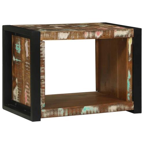 vidaXL Wandcube Bruin 55 x 35 x 40 cm Massief gerecycled, Huis en Inrichting, Tafels | Kaptafels, Nieuw, Verzenden