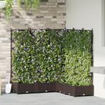 vidaXL Plantenbakken 5 st met latwerk 120x120x125,5 cm bruin, Tuin en Terras, Bloembakken en Plantenbakken, Verzenden, Nieuw, Kunststof