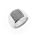 Zilveren brede pavé ring met zirconia | TiSento (pave gezet, Sieraden, Tassen en Uiterlijk, Ringen, 18 tot 19, Gebruikt, Overige kleuren