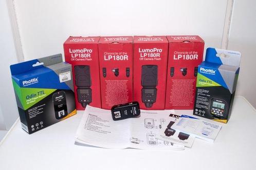 Lumopro 4x LP180R + triggerset Flitser, Audio, Tv en Foto, Fotocamera's Digitaal