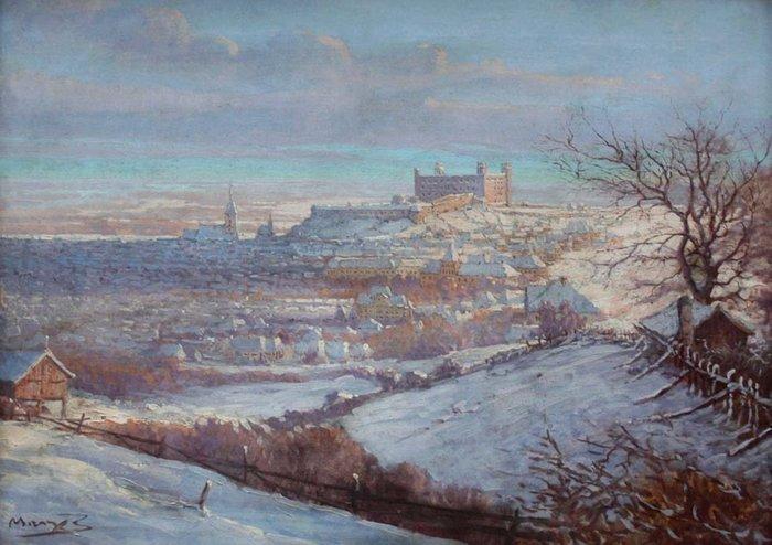 Bela Marx (1885-1963) - Snowy Bratislava, Antiek en Kunst, Kunst | Schilderijen | Klassiek