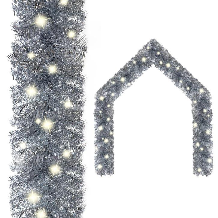 vidaXL Kerstslinger met LED-lampjes 10 m zilverkleurig, Diversen, Kerst, Nieuw, Verzenden