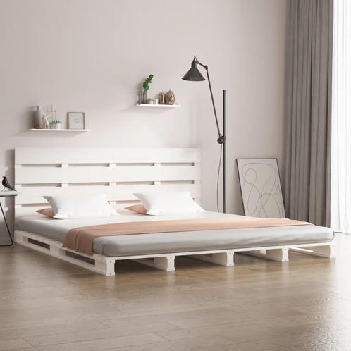 vidaXL Bedframe zonder matras massief grenenhout wit 140x190, Huis en Inrichting, Slaapkamer | Bedden, 140 cm, 190 cm of minder