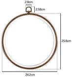 Brocante houten borduurring rond met stelschroef 26 cm per, Ophalen of Verzenden, Nieuw