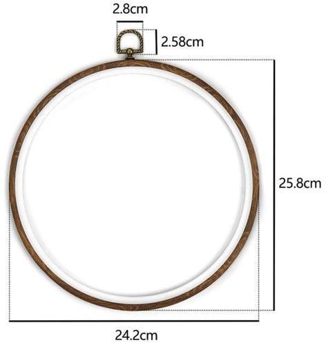 Brocante houten borduurring rond met stelschroef 26 cm per, Hobby en Vrije tijd, Knutselen, Nieuw, Ophalen of Verzenden