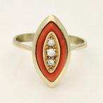 Ring - 14 karaat Geel goud - 0.10ct. tw. Diamant, Nieuw