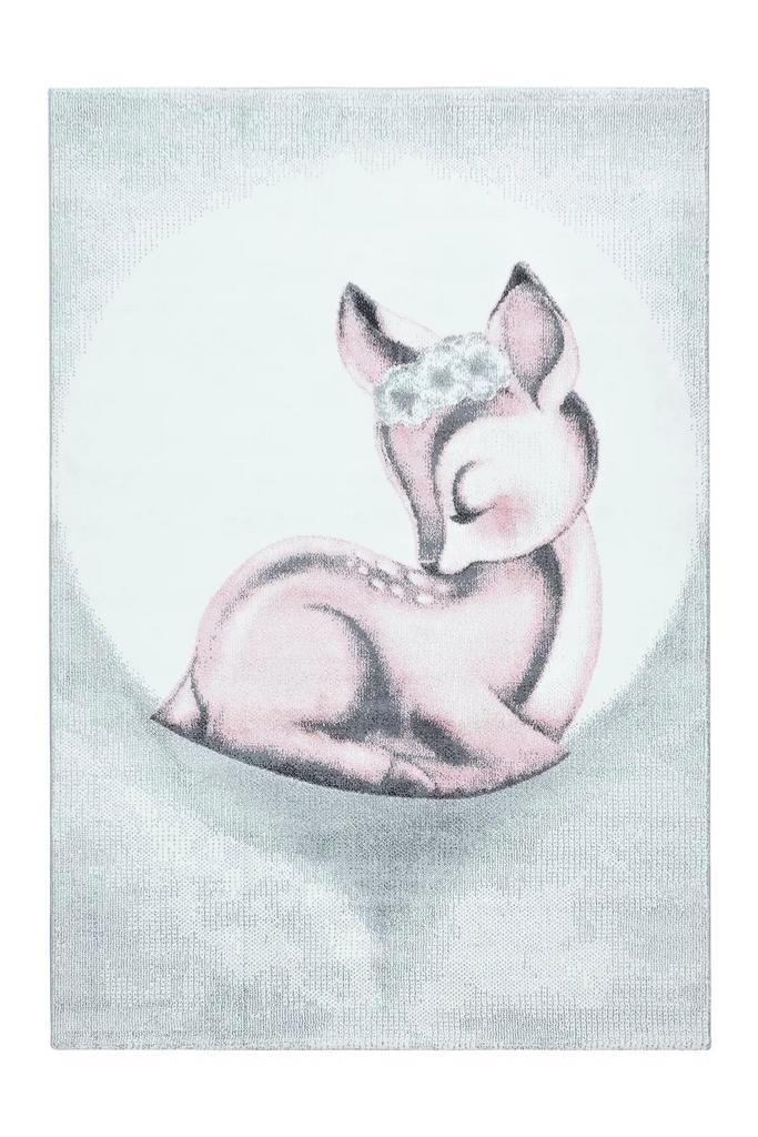 Kindervloerkleed | Bambi | Hert | Roze | 140x200 cm, Huis en Inrichting, Stoffering | Tapijten en Kleden, Verzenden