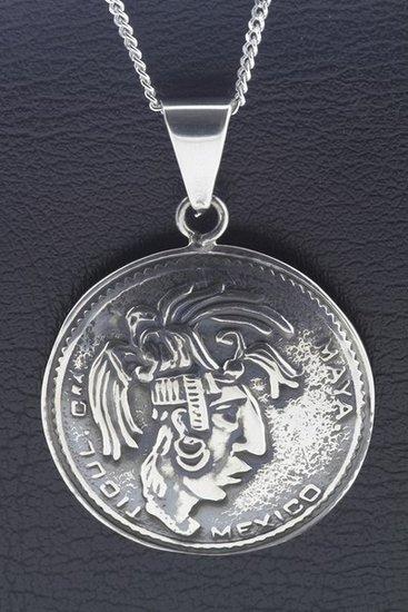 Zilveren Maya krijger ketting hanger, Sieraden, Tassen en Uiterlijk, Kettinghangers, Verzenden