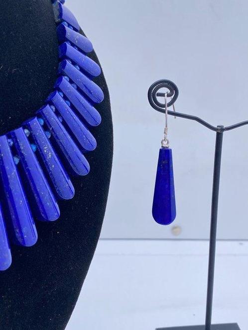 57g Natuurlijke Lapis Lazuli Halsketting & Oorbellen Set -, Verzamelen, Mineralen en Fossielen