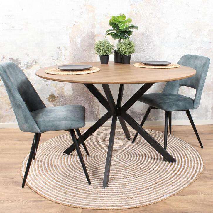 Julio eettafel MDF 120cm eiken - OUTLET B, Huis en Inrichting, Stoelen, Nieuw, Ophalen of Verzenden