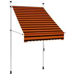 vidaXL Luifel handmatig uittrekbaar 100 cm oranje en bruin, Tuin en Terras, Zonneschermen, Verzenden, Nieuw