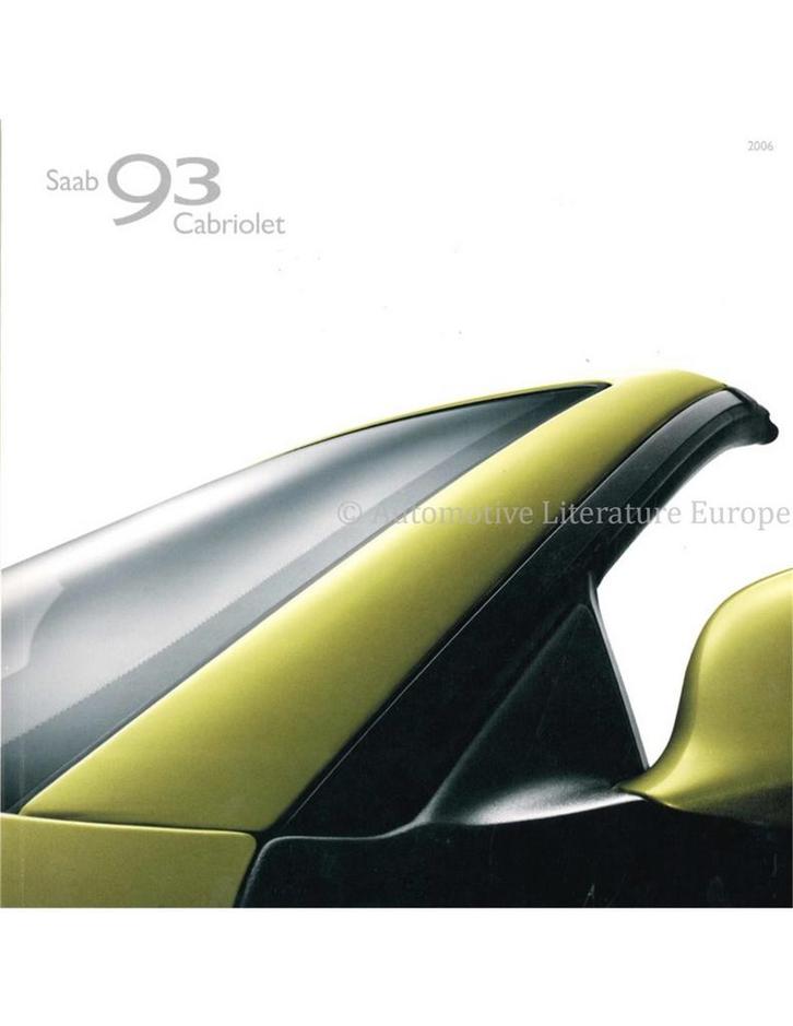 2006 SAAB 9-3 CABRIOLET BROCHURE DUITS, Boeken, Auto's | Folders en Tijdschriften