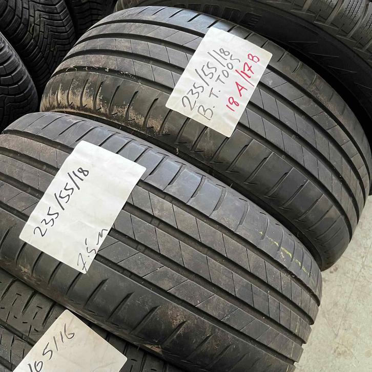 2 x Bridgestone Turanza T005 235-55-18 Zomerbanden 7,5mm, Auto-onderdelen, Banden en Velgen, 18 inch, Zomerbanden, 235 mm, Personenwagen