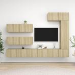 vidaXL 7-delige Tv-meubelset spaanplaat sonoma eikenkleurig, 100 tot 150 cm, Verzenden, Nieuw, Minder dan 100 cm