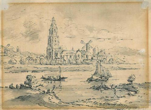 Manuscript/tekening van Rhenen, Antiek en Kunst, Kunst | Etsen en Gravures