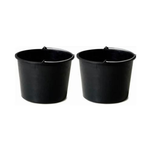 Set 2x Bouwemmers 20L Zwart – Met Maatverdeling, Boeken, Wonen en Tuinieren, Verzenden