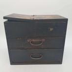 Antique - Doos - Hout, IJzer - Houten naaidoos