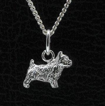 Zilveren Norwich terrier ketting hanger - klein beschikbaar voor biedingen