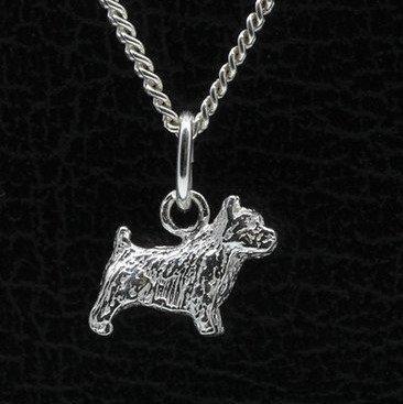Zilveren Norwich terrier ketting hanger - klein, Sieraden, Tassen en Uiterlijk, Kettinghangers, Verzenden
