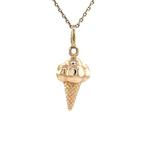 Gouden vintage ijsjes hanger 14 krt, Sieraden, Tassen en Uiterlijk, Kettinghangers, Ophalen of Verzenden, Nieuw