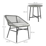 TRUUSK Polyrattan Tuinmeubelset, Outdoor Lounge Balkonmeubil, Verzenden, Nieuw