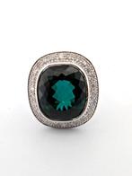 Ring - 18 karaat Witgoud - 9.12ct. tw. Toermalijn - Diamant, Nieuw