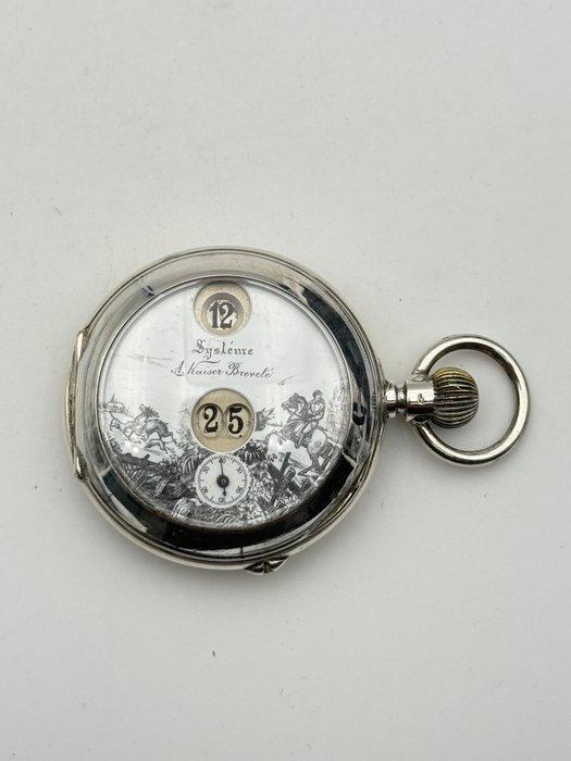 Systeme A.Kaiser Brevetè jump hour - orologio da taschino -, Sieraden, Tassen en Uiterlijk, Horloges | Heren