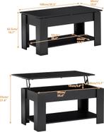 Salontafel met opbergruimte - 100x50x42 cm - Zwart - TUKAILA, Verzenden, Nieuw