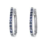 Oorbellen - 18 karaat Witgoud - 0.27ct. tw. Saffier, Sieraden, Tassen en Uiterlijk, Oorbellen, Nieuw