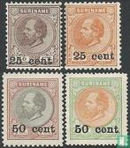 Suriname - Willem III, met opdruk - 1900, Postzegels en Munten, Postzegels | Suriname, Verzenden, Gestempeld