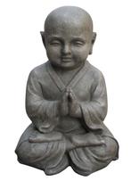 Boeddha Shaolin Monnik Meditatie 25X20X42 Cm Licht Grijs Fib, Nieuw, Verzenden