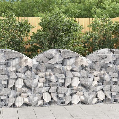 vidaXL Schanskorf gewelfd 100x50x80/100 cm gegalvaniseerd, Tuin en Terras, Bloembakken en Plantenbakken, 100 cm of meer, Nieuw
