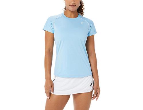 Asics - Court Women Piping SS - Blauw Sportshirt Dames - L, Sport en Fitness, Tennis