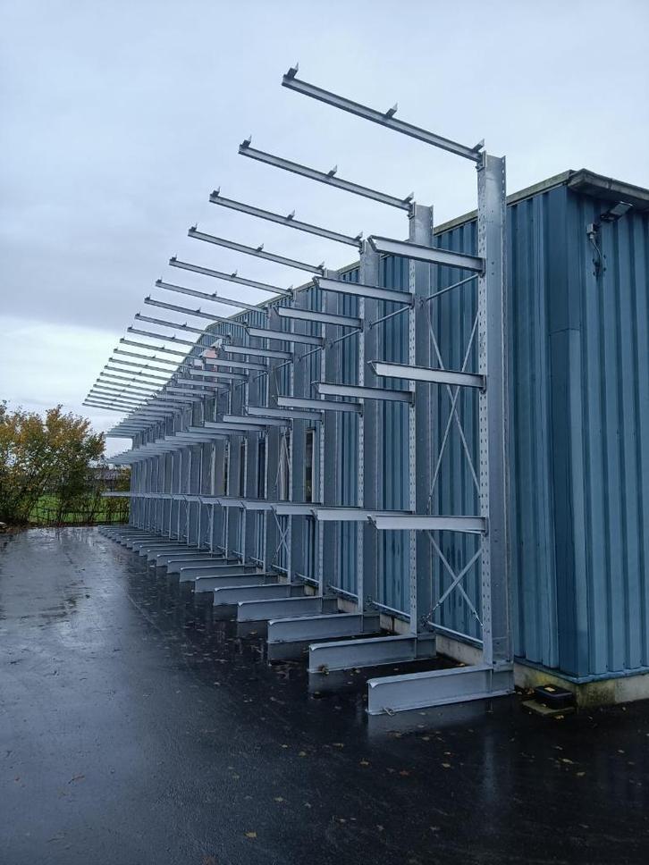 Draagarmstelling 4,0 m hoog met dakarmen in volbad verzinkt, Zakelijke goederen, Kantoor en Winkelinrichting | Magazijn, Stelling en Opslag