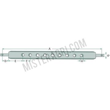 Gatenbalk cat 2 - 781x60x30 - 9 gaten (Werktuigen)