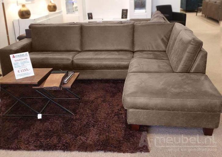 Hoekbank Maassluis - hoekbanken - Taupe, Huis en Inrichting, Banken | Sofa's en Chaises Longues, Nieuw, Stof