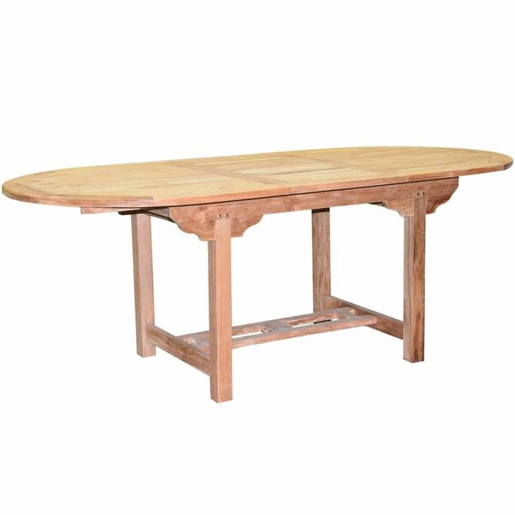 Ovaal uitschuifbare dining tuintafel 160-210x90xH76 cm teak, Tuin en Terras, Tuintafels, Nieuw, Teakhout, Ophalen of Verzenden