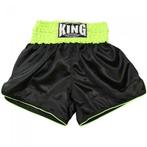 King Thai en Kickboks broek – Zwart/Lime, Nieuw