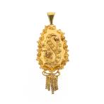 Antiek gouden hanger van een mutsenbel, Ophalen of Verzenden, Gebruikt, Goud, Overige merken