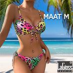 Neon Panterprint Bikini set - Maat M, LaGloss, Verzenden, Nieuw, Zwart