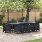 vidaXL Tuin Eetset 11 pcs Antraciet Polypropyleen, Tuin en Terras, Verzenden, Nieuw