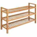 vidaXL Schoenenrek met 3 schappen 100x27x60 cm massief, Huis en Inrichting, Verzenden, Nieuw