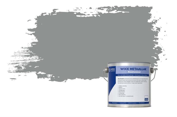 Wixx Aqua Metaallak Roestwerend RAL 7042 | Verkeersgrijs A, Doe-het-zelf en Verbouw, Verf, Beits en Lak, Lak, Grijs, Nieuw, Minder dan 5 liter