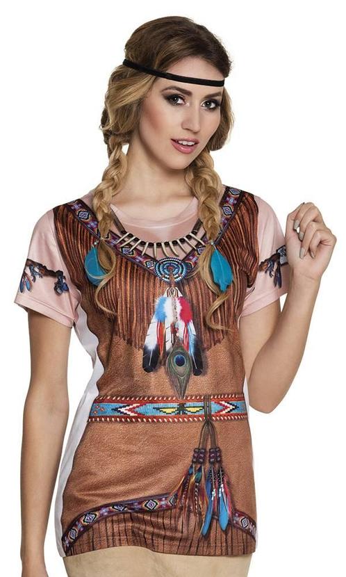 Fotorealistisch Indiaan shirt vrouw, Kleding | Dames, Carnavalskleding en Feestkleding, Nieuw, Ophalen of Verzenden