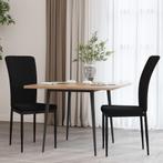vidaXL Eetkamerstoelen 2 st fluweel zwart, Huis en Inrichting, Stoelen, Verzenden, Nieuw, Zwart