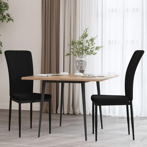 vidaXL Eetkamerstoelen 2 st fluweel zwart, Huis en Inrichting, Stoelen, Zwart, Nieuw, Verzenden