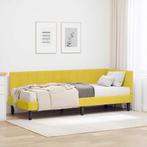 vidaXL Hoekbedframe met matras met hoofdeinde Geel 80 x 200, Verzenden, Nieuw, Hout