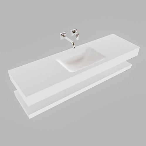 Badkamermeubel AQS Ibiza 150 cm met Planchet Solid Surface, Huis en Inrichting, Badkamer | Badkamermeubels, Ophalen of Verzenden